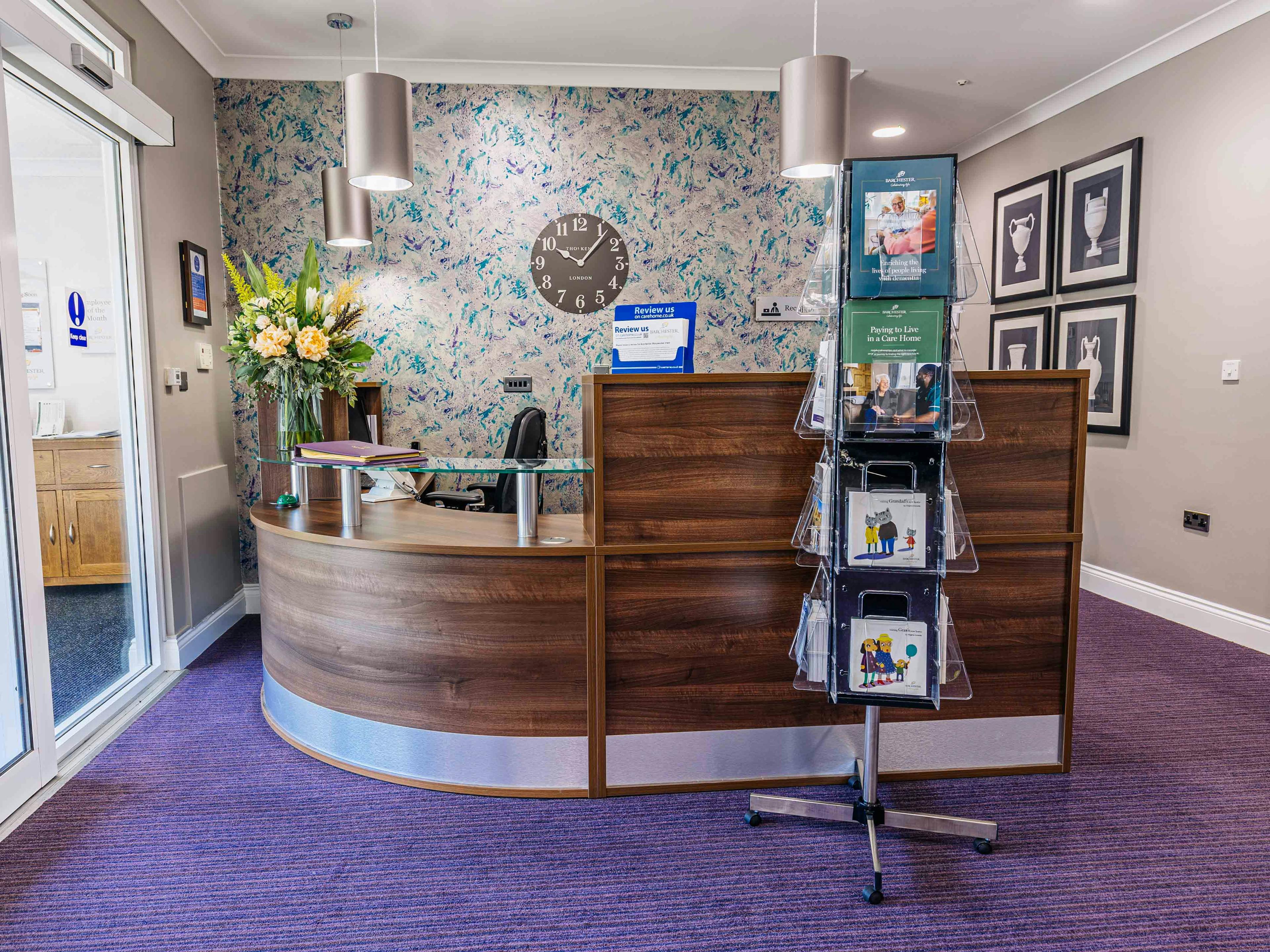 Reception at Worplesdon View Care Home in Guildford, 