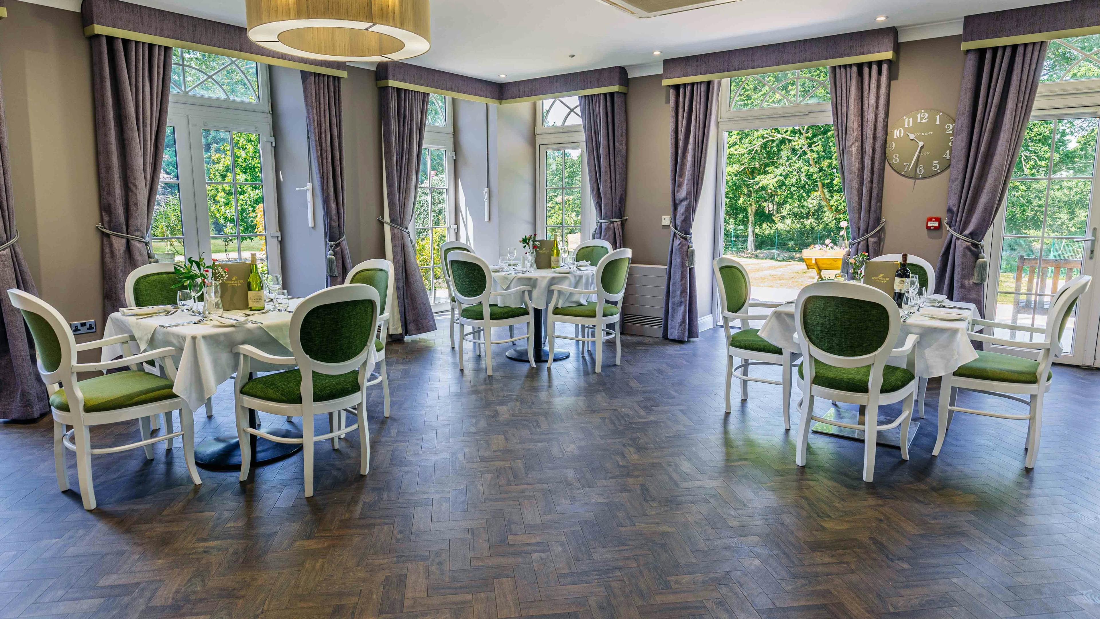 Dining Room at Worplesdon View Care Home in Guildford, 