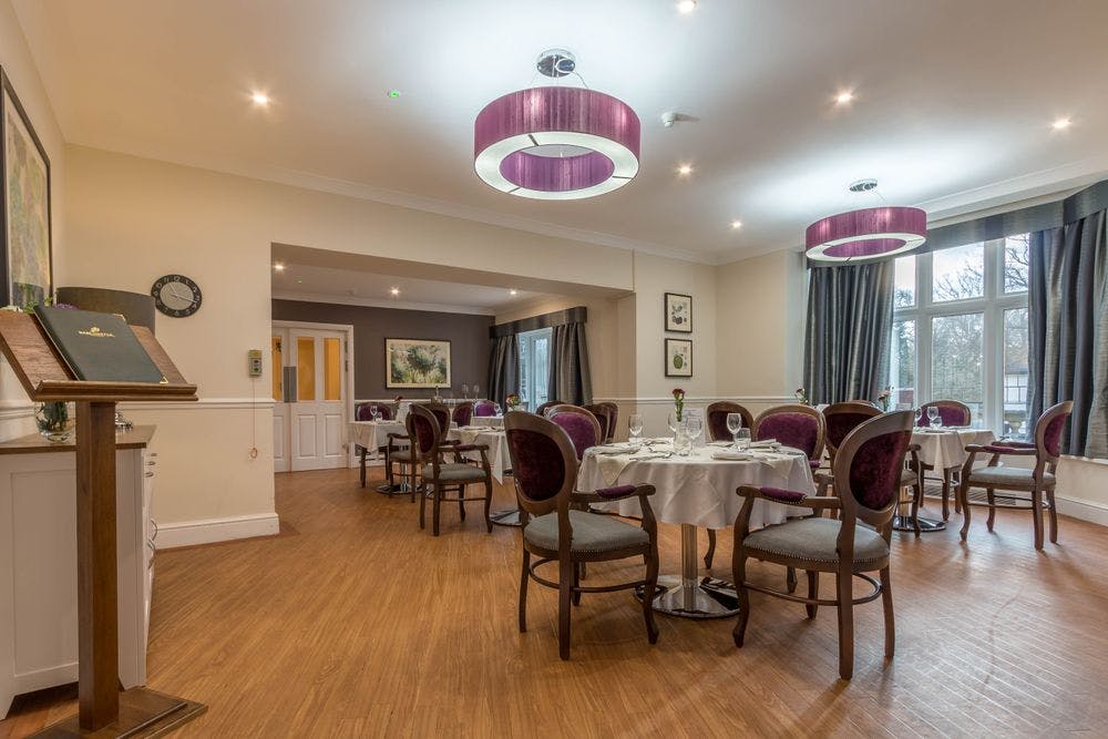 Dining Room at Oxford Beaumont Care Home in Oxford, Oxfordshire