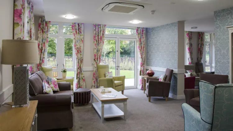 Lounge of Garden City Court care home in Letchworth Garden City, Hertfordshire