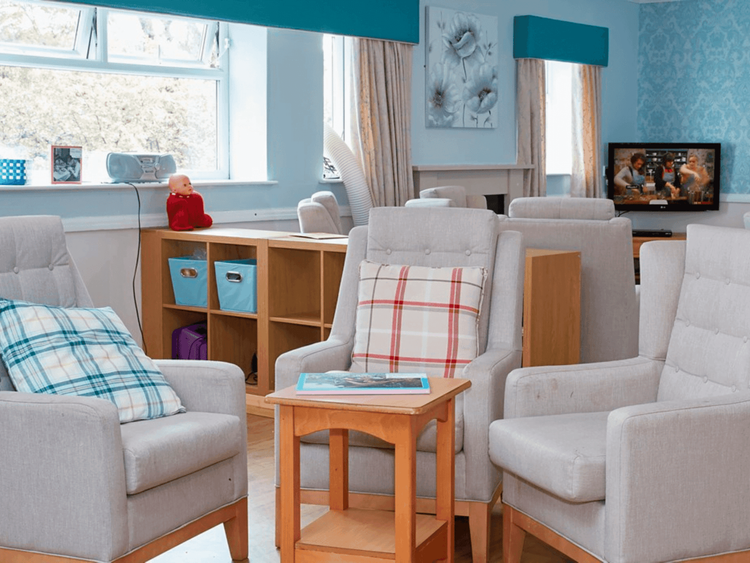 Lounge of Ashcroft care home in Chesterfield