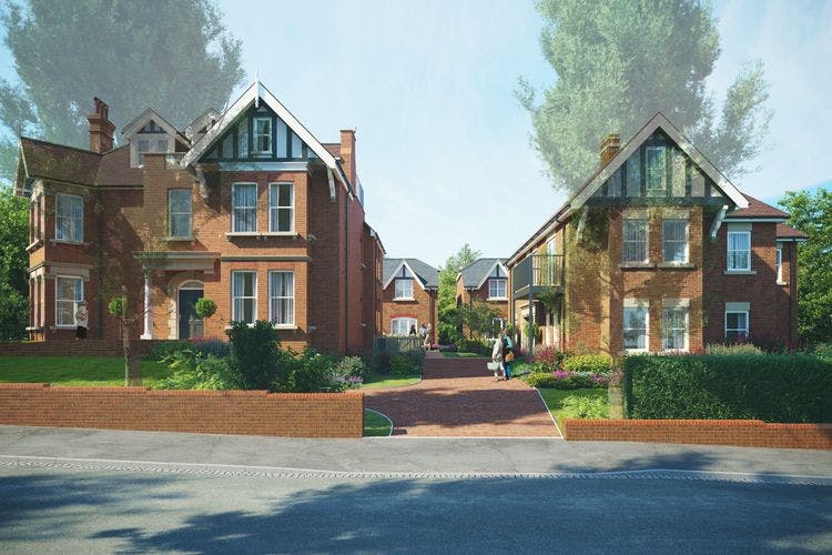 Exterior of Redclyffe Place retirement development in Harpenden, Hertfordshire