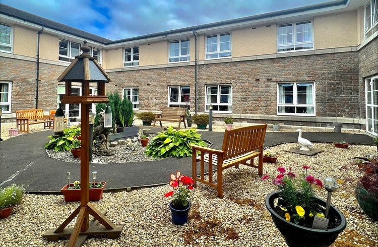 Garden of Caledonian Court Care Home in Falkirk, Scotland