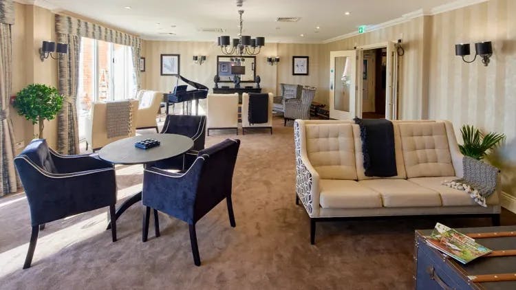 Communal Lounge at Greensand House Care Home in Redhill, Surrey