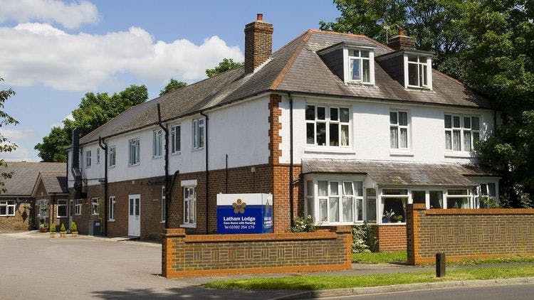 Exterior of Latham Lodge Care Home in Portsmouth, Hampshire