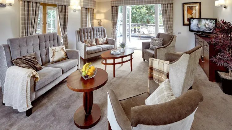 Communal Lounge at Priory Court Care Home in Stamford, South Kesteven 