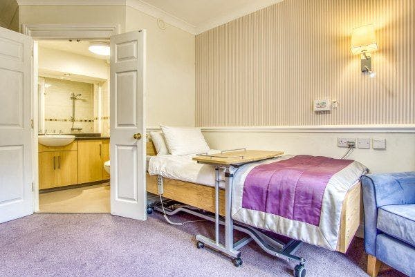 Bedroom of Painswick care home in Painswick, Gloucestershire