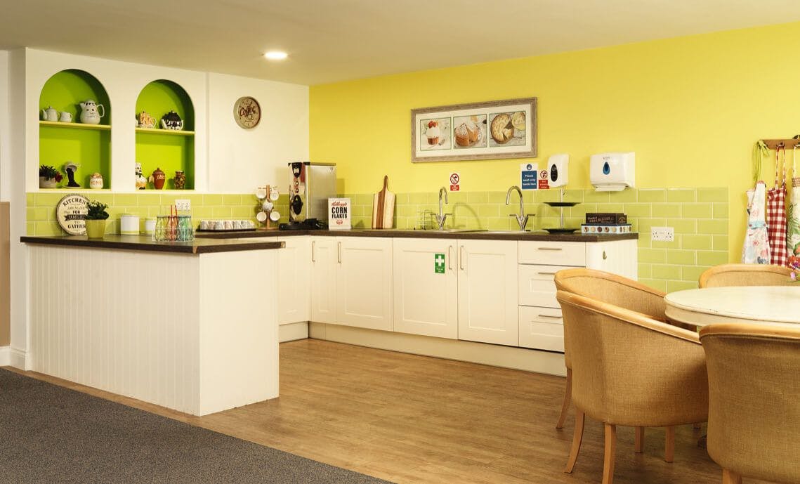 Kitchen at West Cliff Hall Care Home in Hythe, Kent