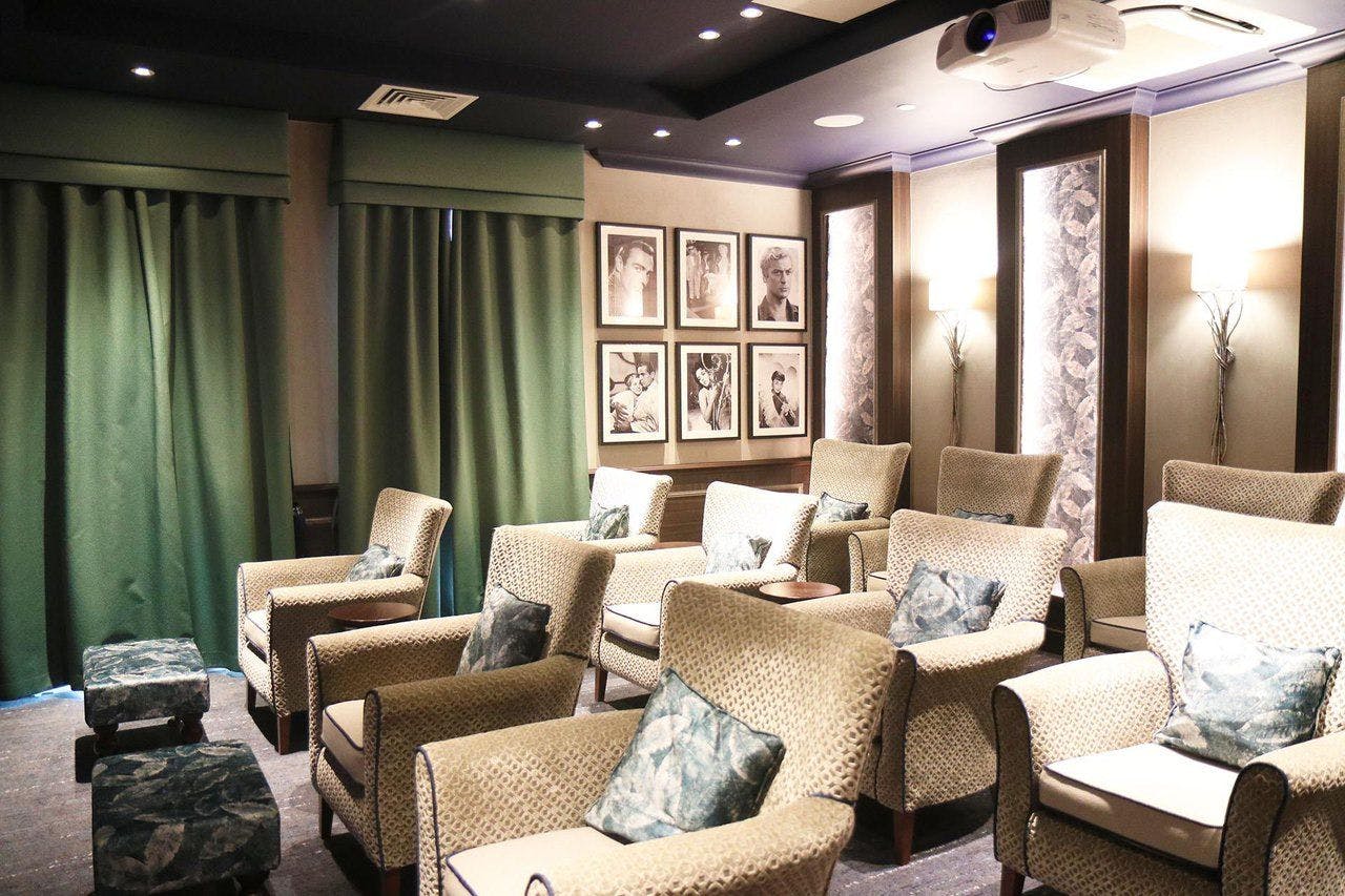 Cinema at Camberley Heights Care Home in Camberley, Surrey