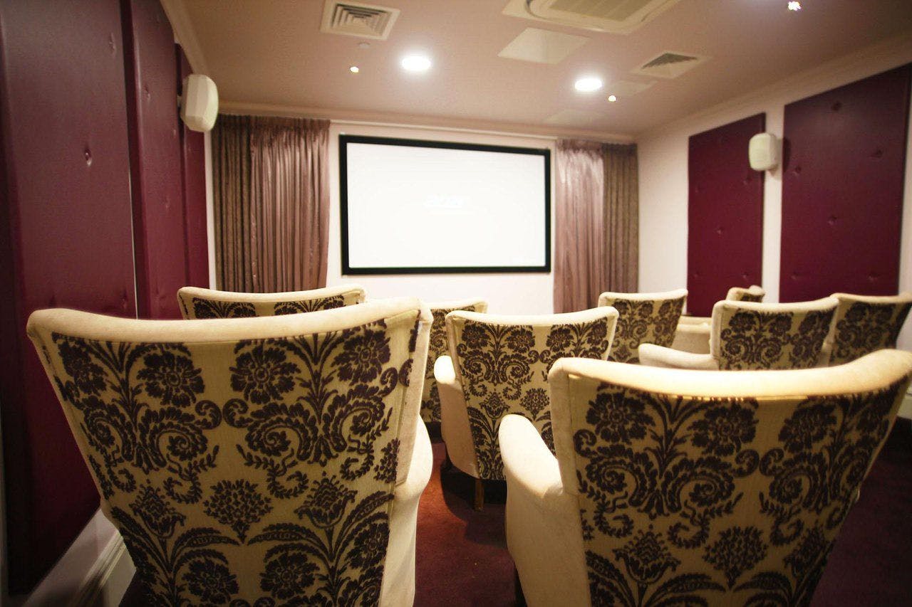 Cinema at Roseberry Manor Care Home in Epsom, Surrey