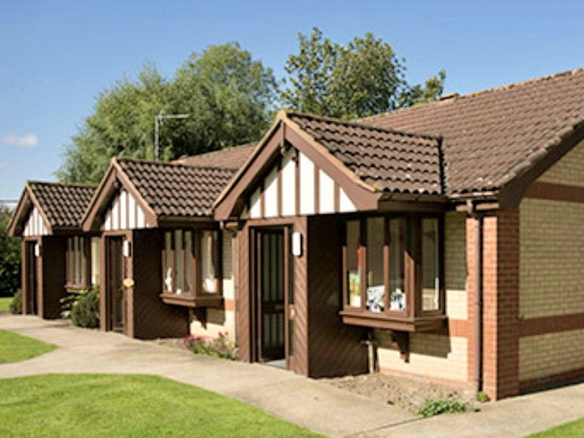Garden area of Cedar Falls care home in Spalding, Lincolnshire